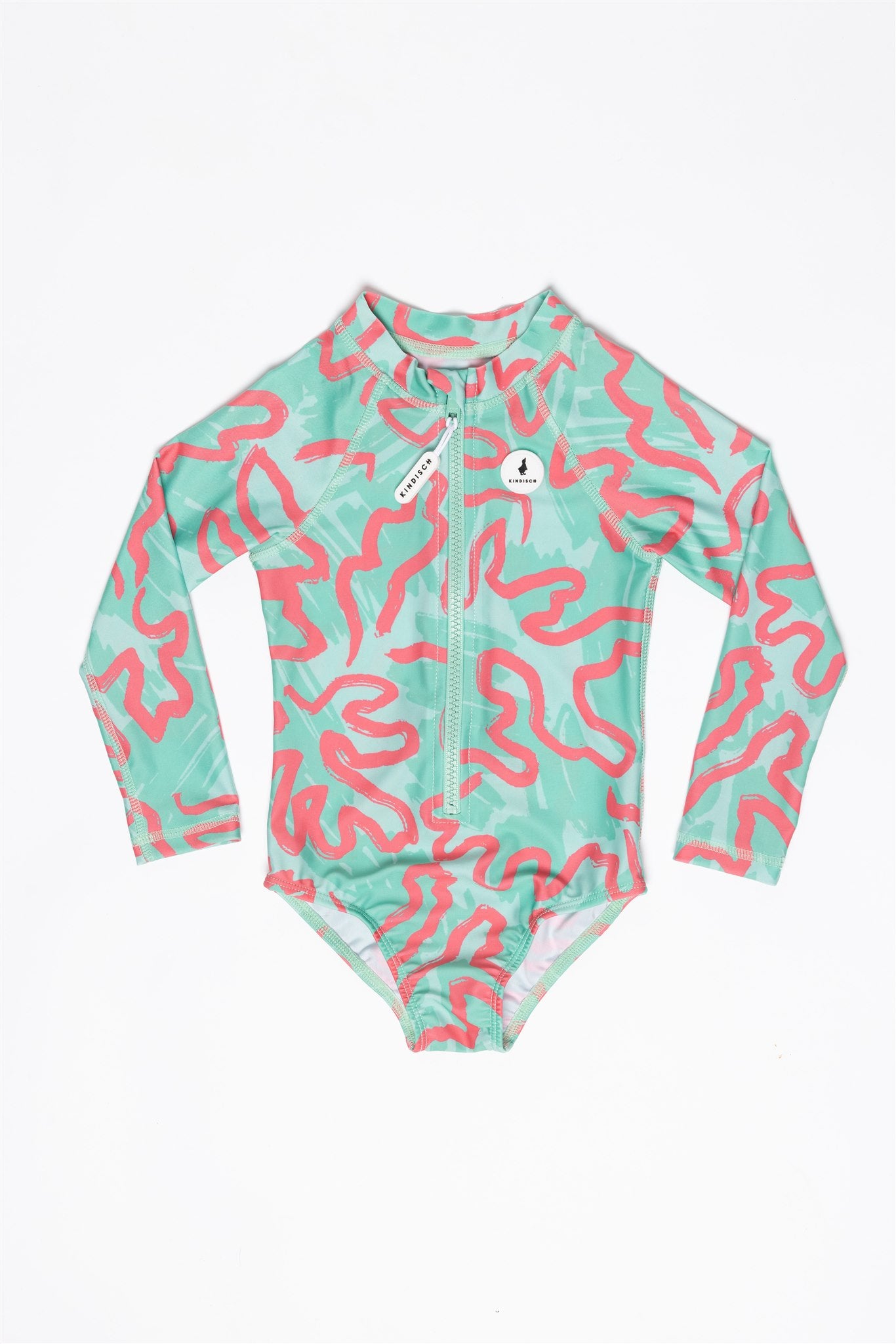 Girls Badeanzug langarm - CORAL